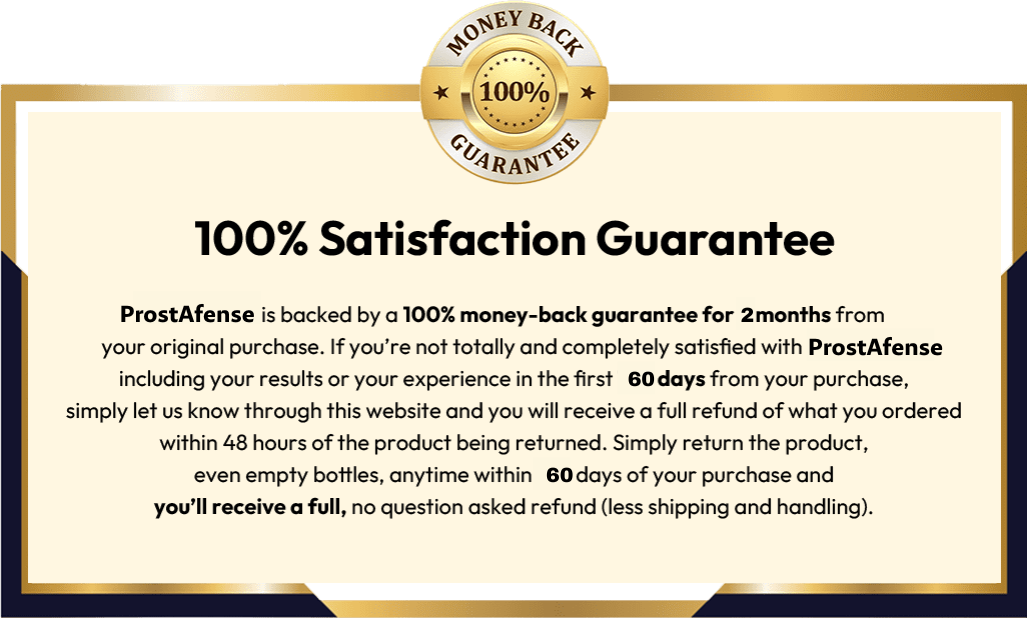 Prostafense Money Back Guarantee