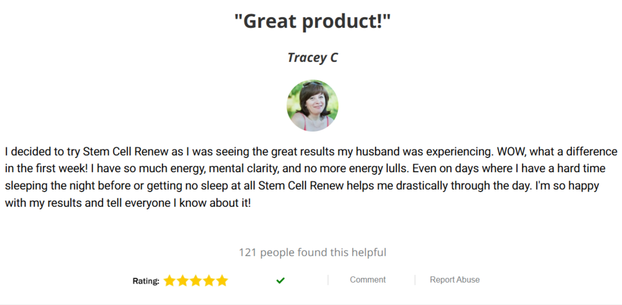 Stem Cell Renew Customer Reviews