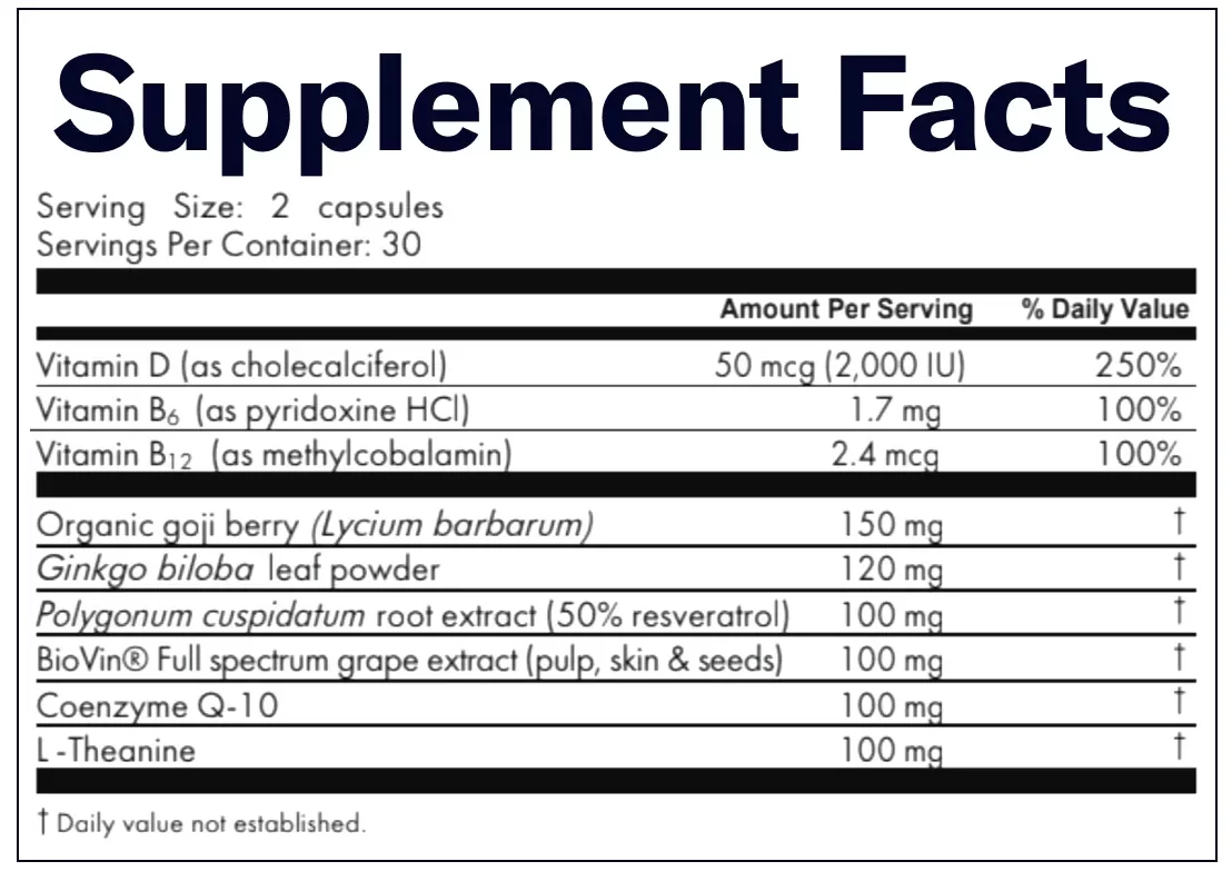 Stem Cell Renew Supplement Facts